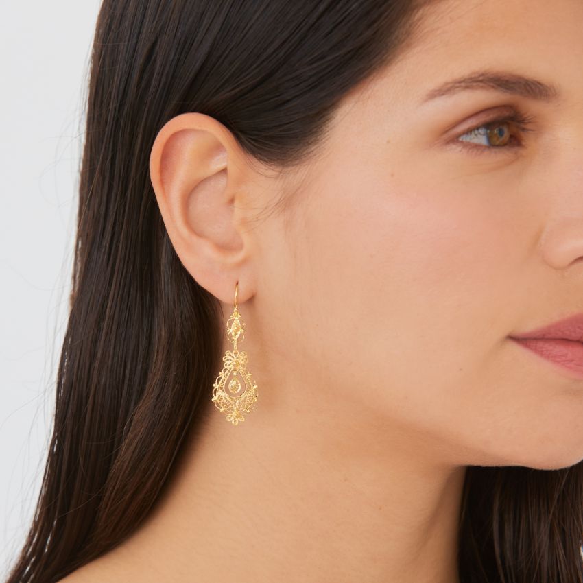 Princess Earrings in Gold Plated Silver 