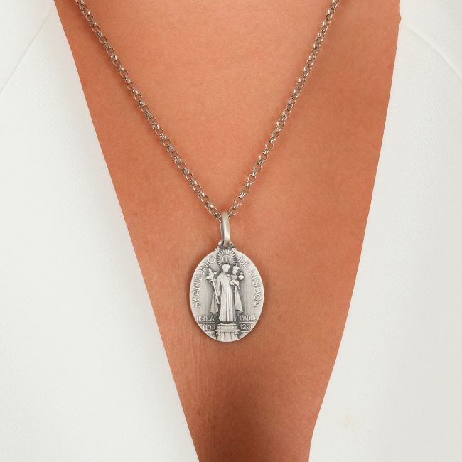 Necklace St. Anthony of Lisbon in Silver - Medal João da Silva 