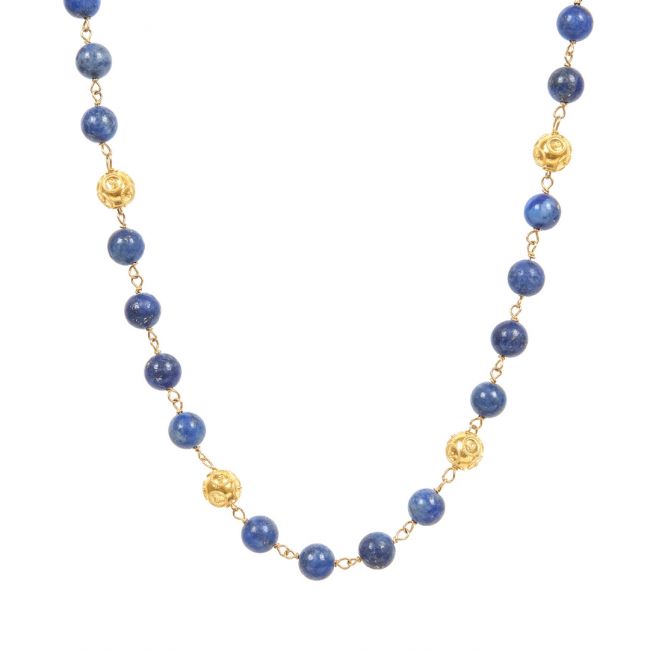 Necklace Viana's Conta in 19,2Kt Gold with Lapiz Lazuli