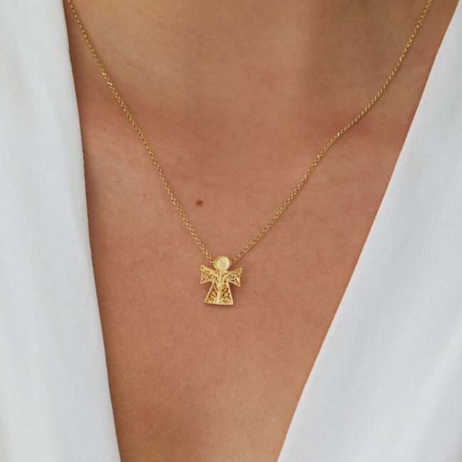 Necklace Guardian Angel in Gold Plated Silver 