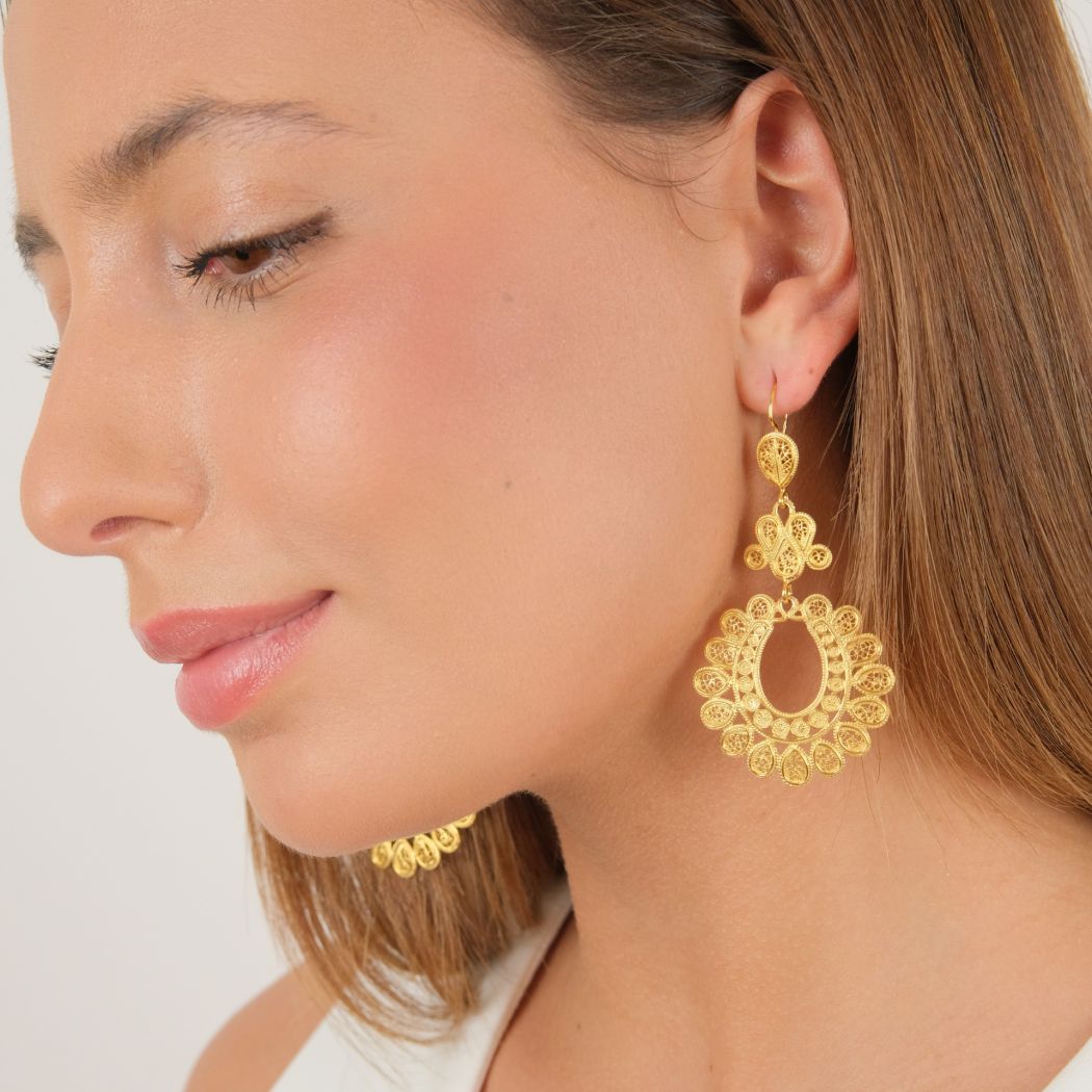 Earrings Other Side of the Mirror in Gold Plated Silver 