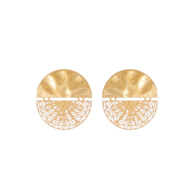 Earrings Circles Articulated in Gold Plated Silver