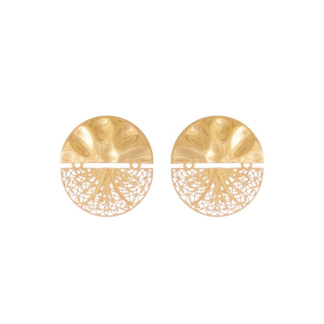 Earrings Circles Articulated in Gold Plated Silver 