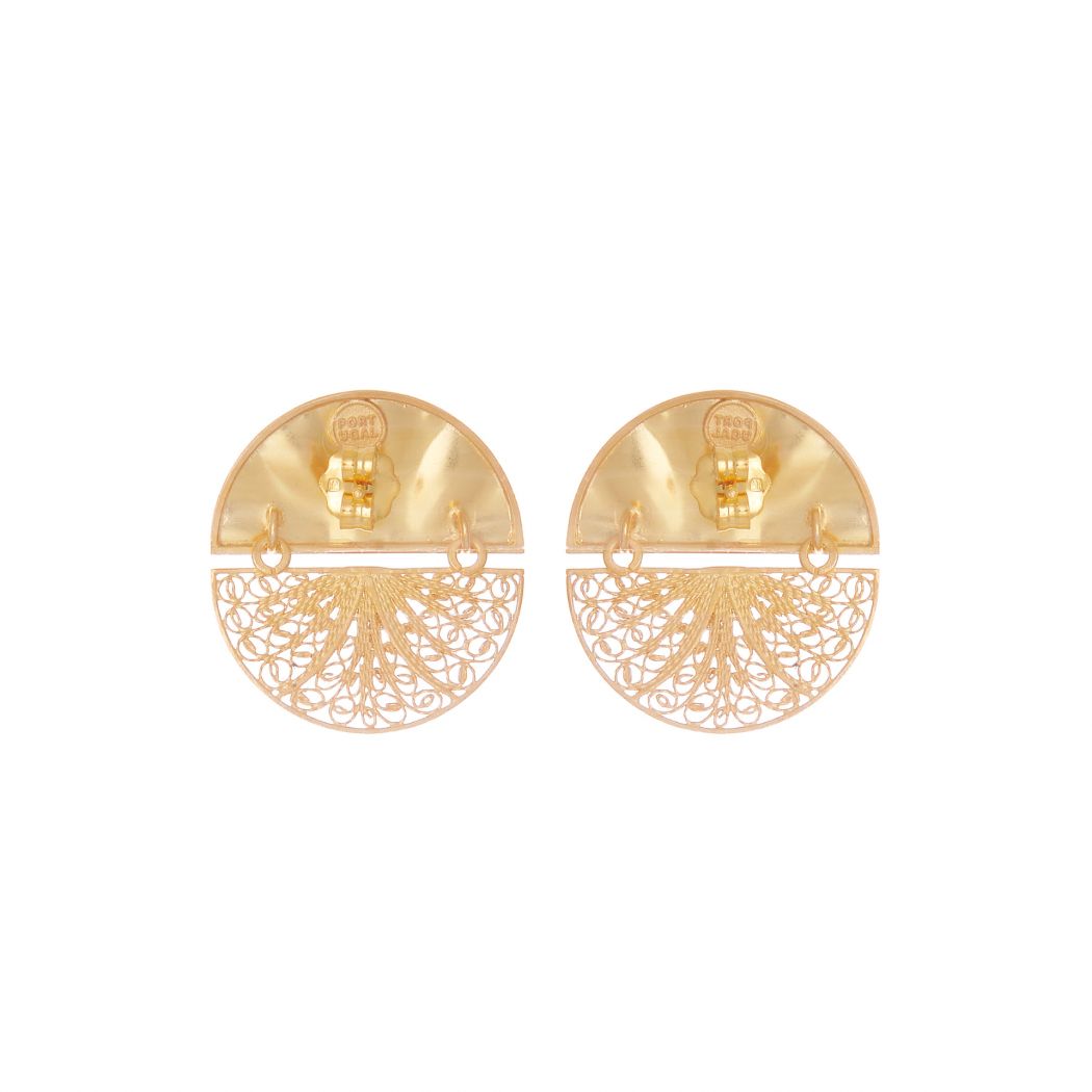 Earrings Circles Articulated in Gold Plated Silver 