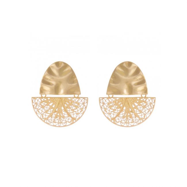 Earrings Boat Articulated in Gold Plated Silver 