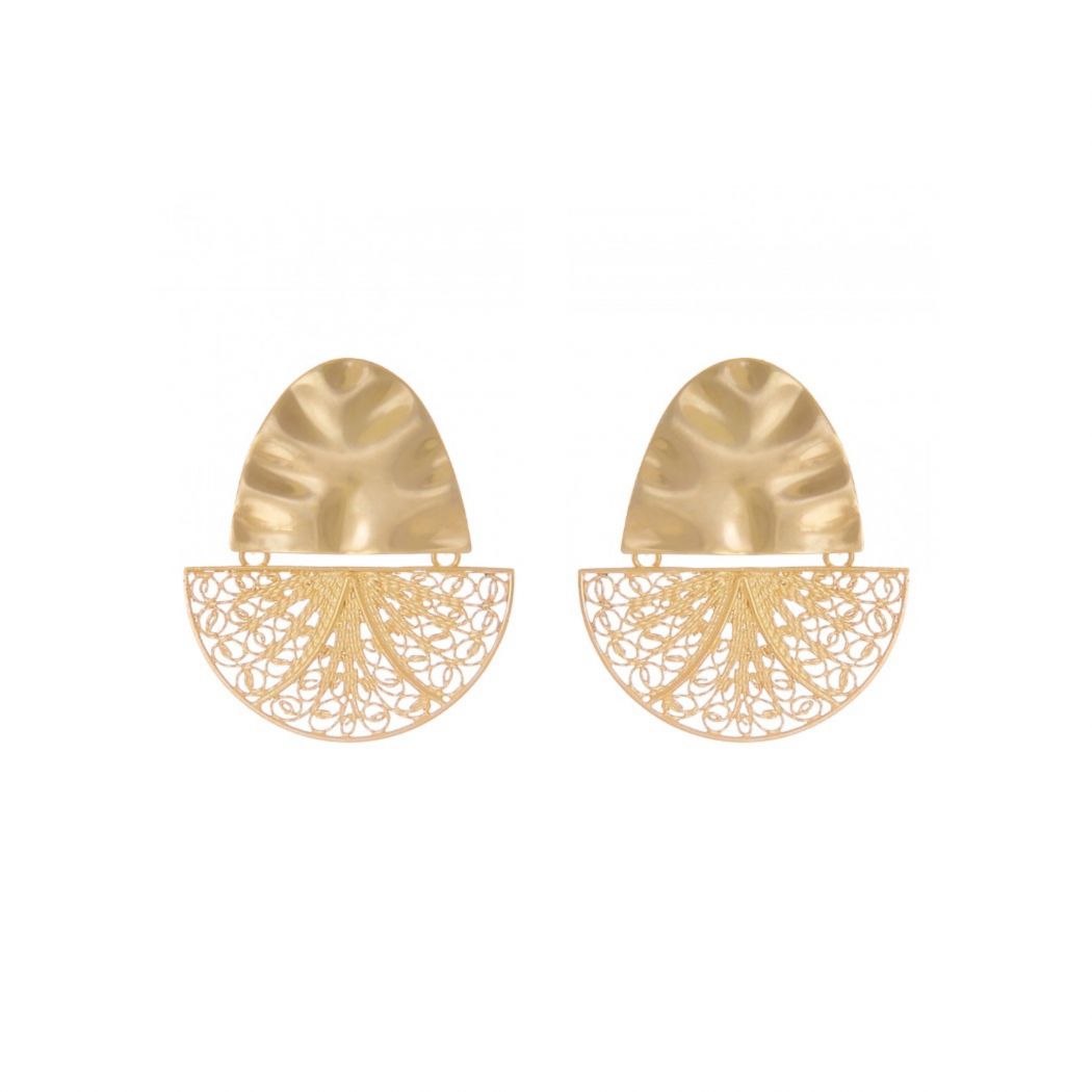 Earrings Boat Articulated in Gold Plated Silver 