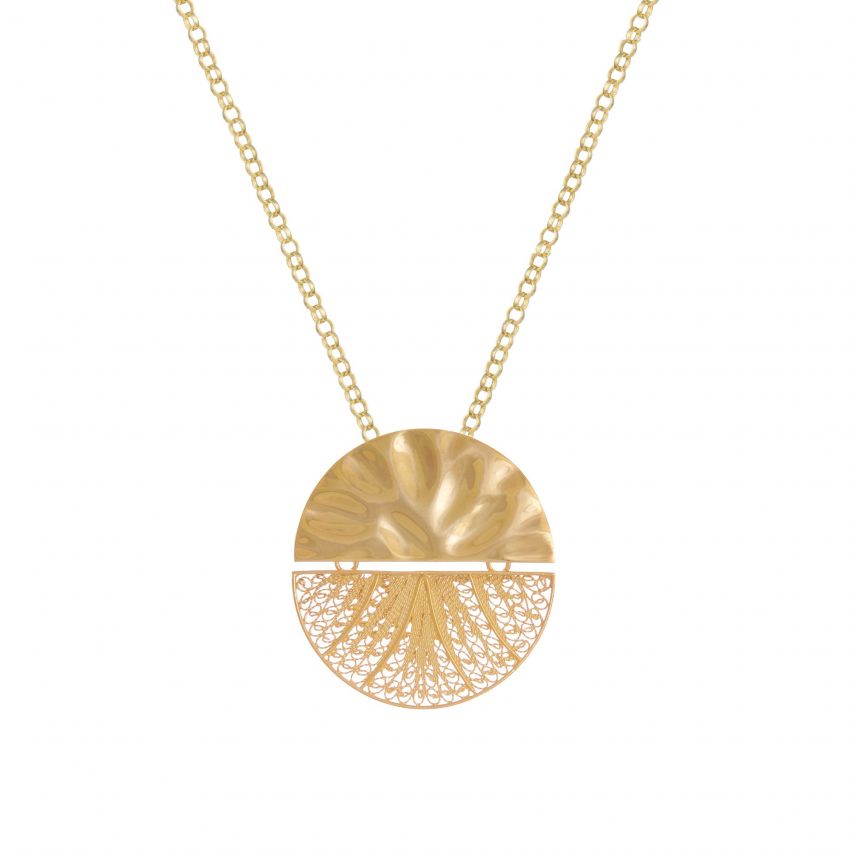 Necklace Circles Articulated XL in Gold Plated Silver 