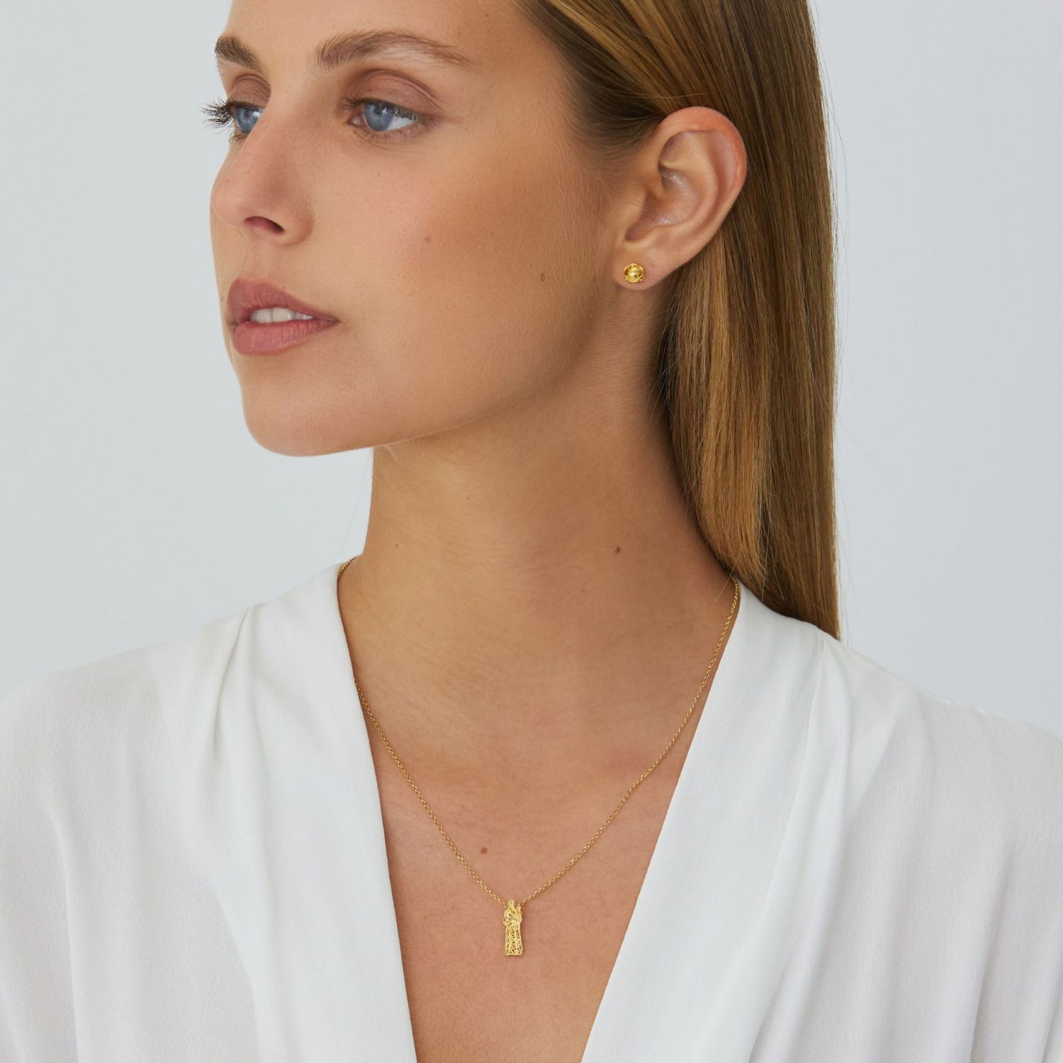 Necklace St. Anthony in Gold Plated Silver Necklace St. Anthony in Gold Plated Silver