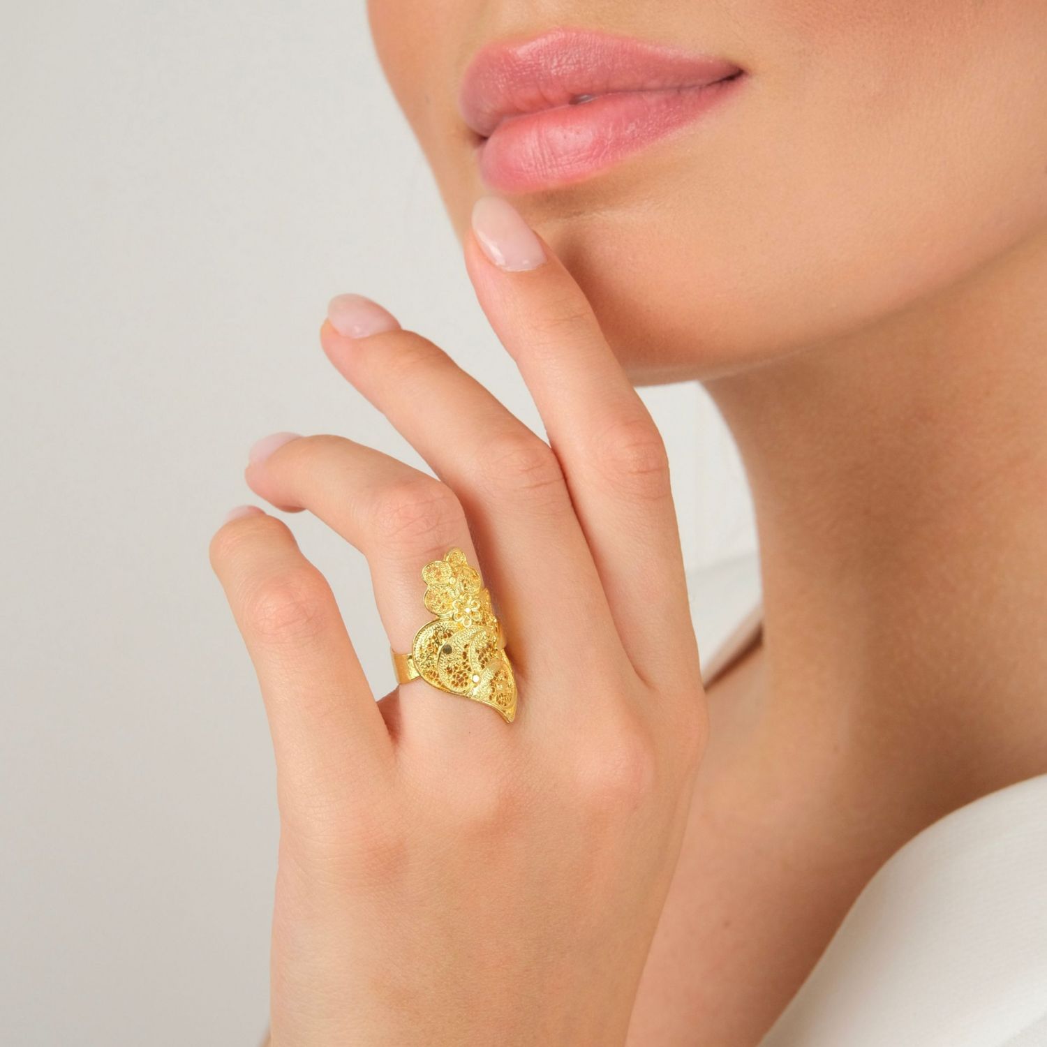 Ring Heart of Viana in Gold Plated Silver Ring Heart of Viana in Gold Plated Silver