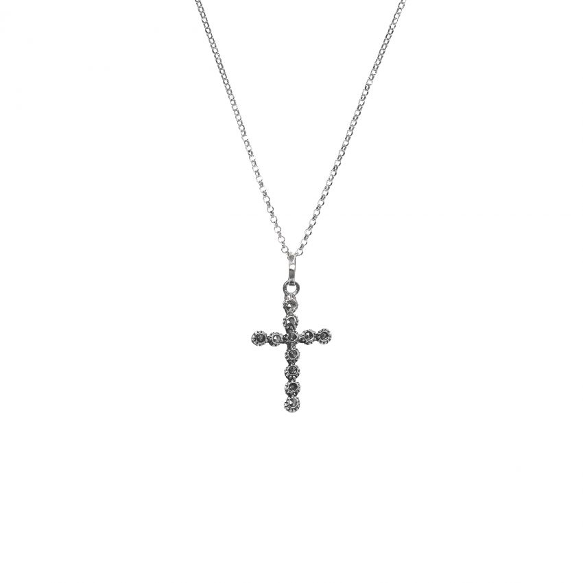 Collier Croix S avec Marcassites en Argent 
