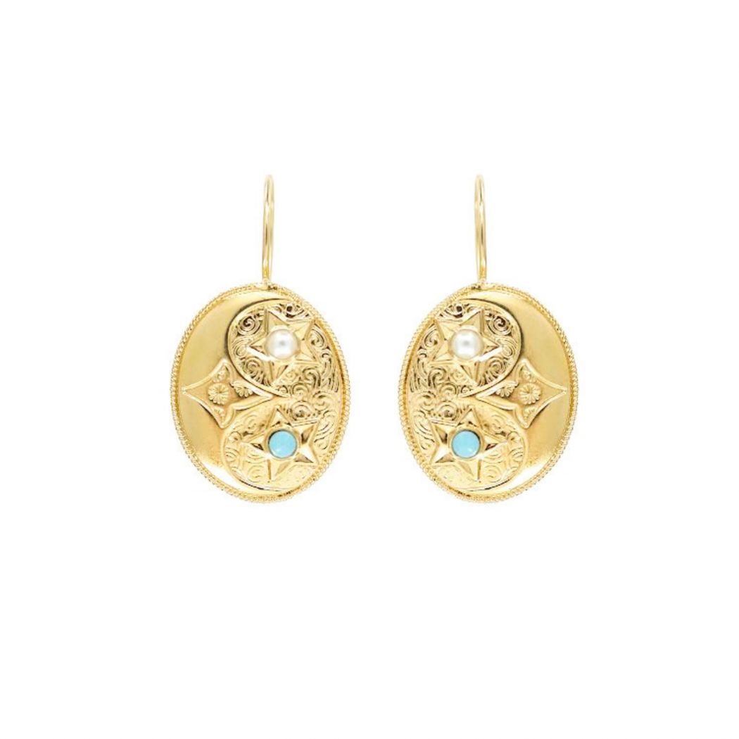 Earrings Chapola in Gold Plated Silver 