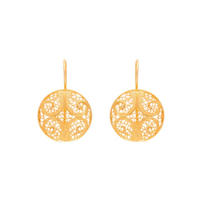 Earrings Circles in Gold Plated Silver 