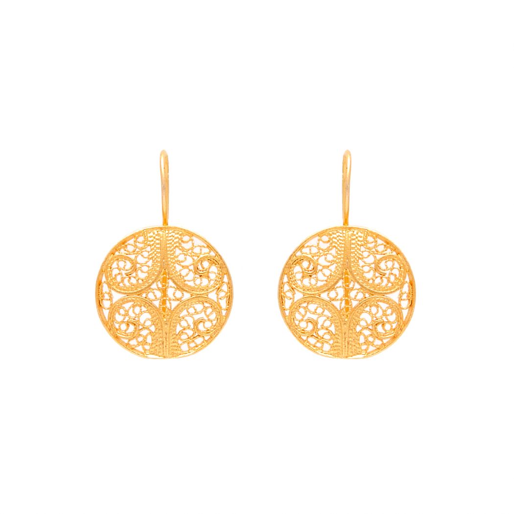 Earrings Circles in Gold Plated Silver 