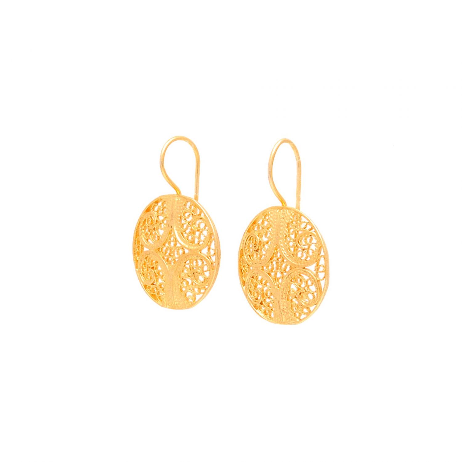 Earrings Circles in Gold Plated Silver 