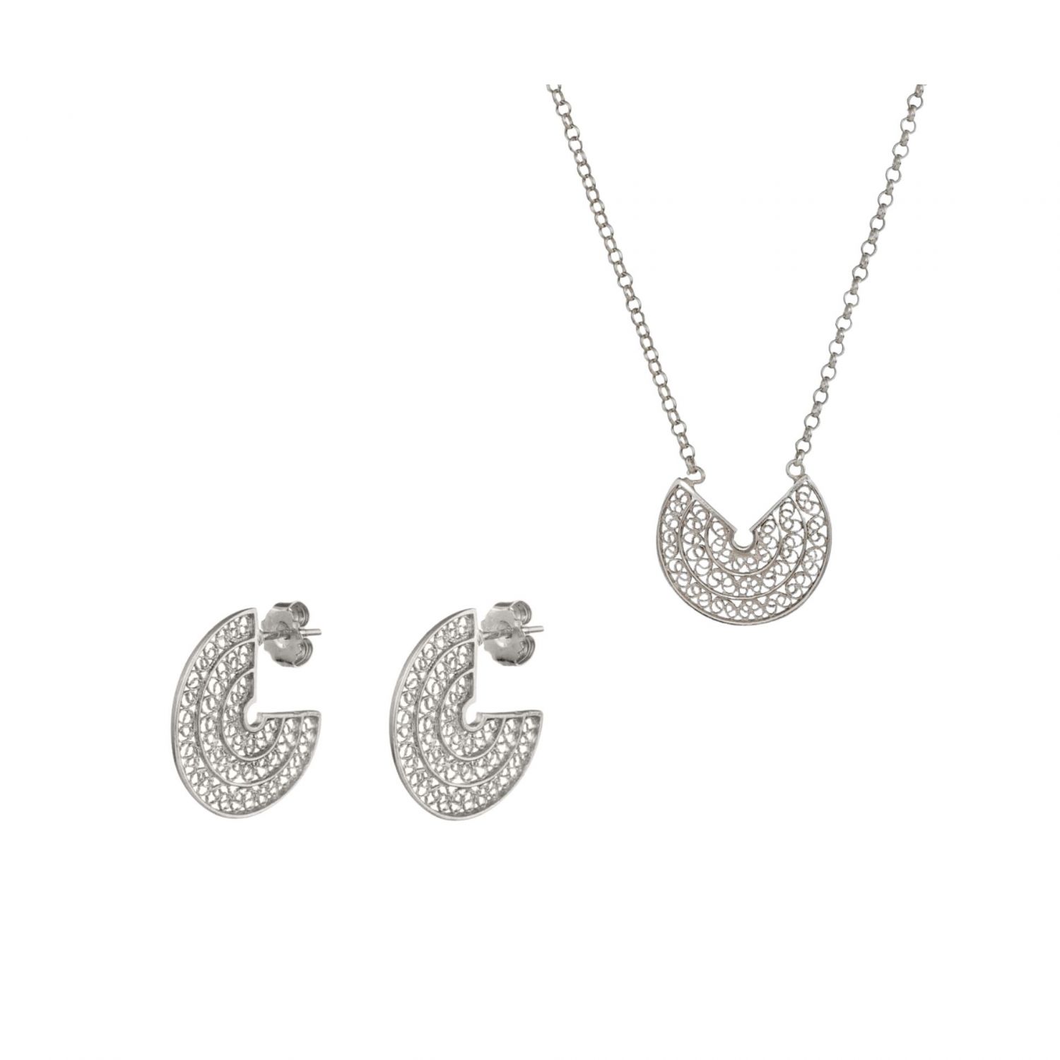 Conjunto Circulos em Prata Conjunto Circulos em Prata
