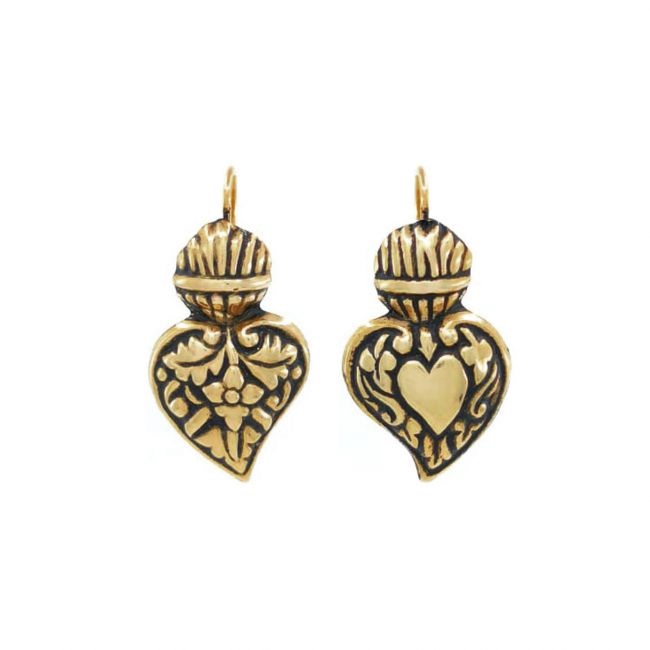 Earrings Baroque Heart of Viana in Gold Plated Silver