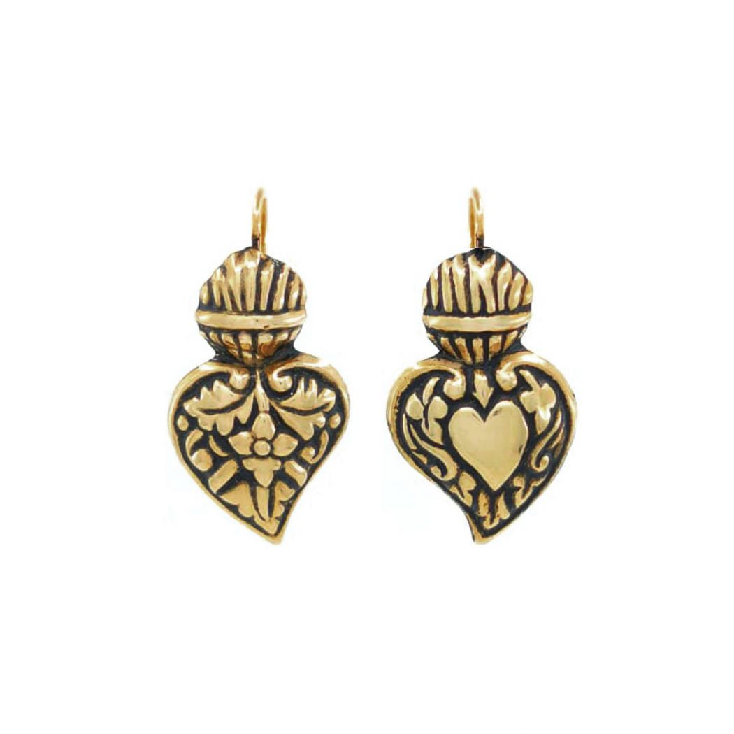 Earrings Baroque Heart of Viana in Gold Plated Silver 