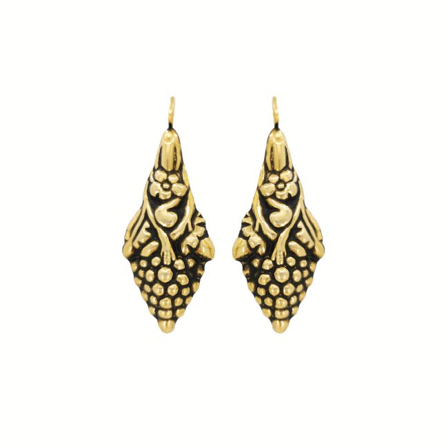 Earrings Baroque Grapes in Gold Plated Silver 