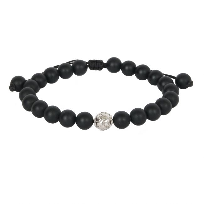 Bracelet Viana's Conta in Silver and Onyx 