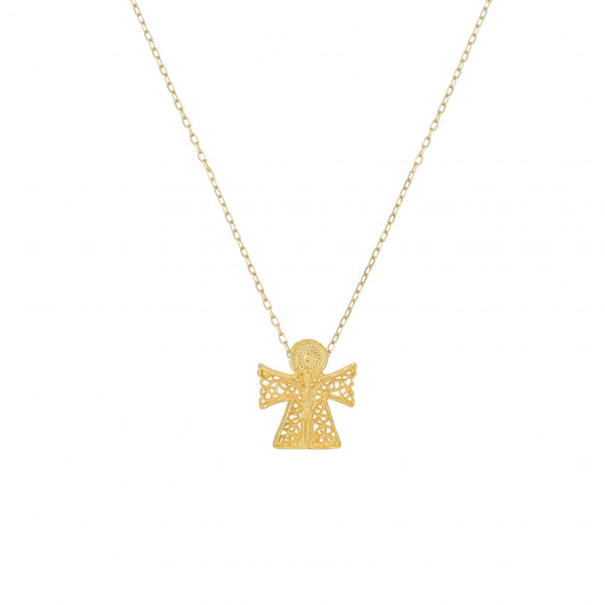 Collier Ange Gardien en Argent Plaqué Or 