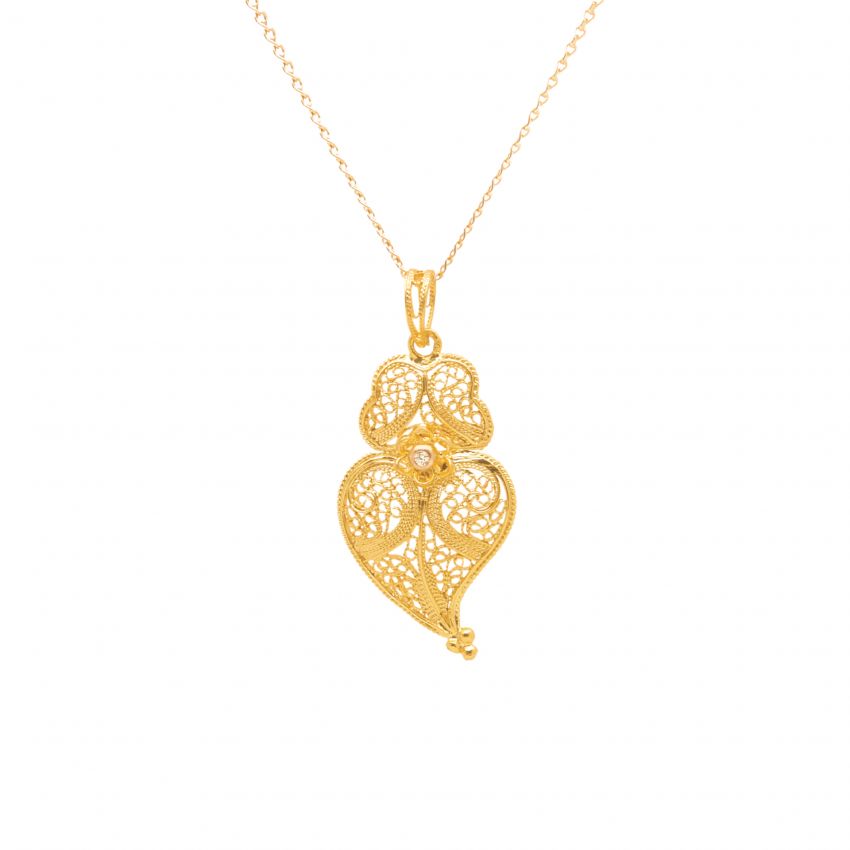 Necklace Heart of Viana L in 19,2Kt Gold and Diamond 