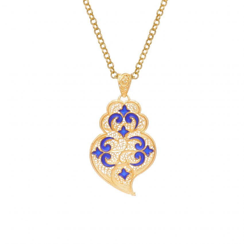 Necklace Heart of Viana Azulejo in Gold Plated Silver 