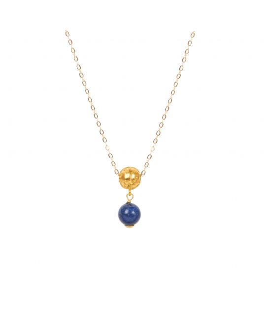 Necklace Viana's Conta in 19,2Kt Gold with Lapis Lazuli 