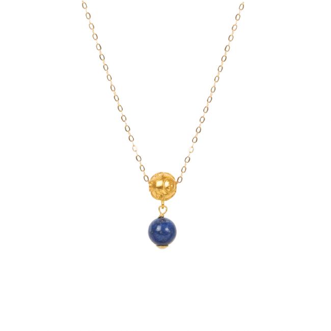Necklace Viana's Conta in 19,2Kt Gold with Lapis Lazuli 