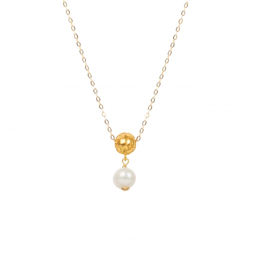 Necklace Viana's Conta in 19,2Kt Gold with Pearls 
