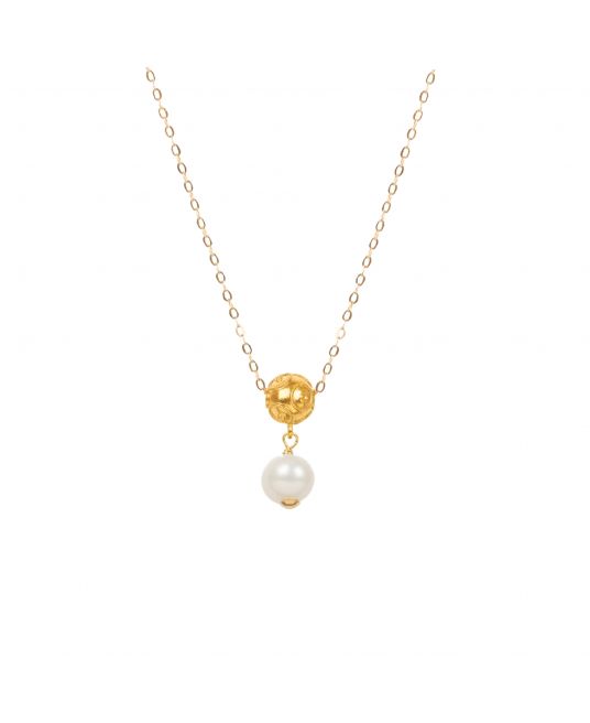 Necklace Viana's Conta in 19,2Kt Gold with Pearl 