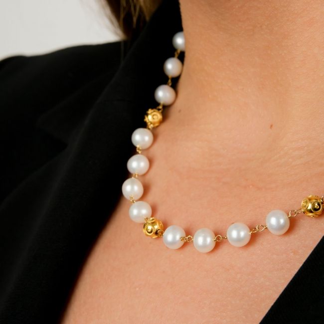 Set Viana's Contas in 19,2Kt Gold with Pearls 