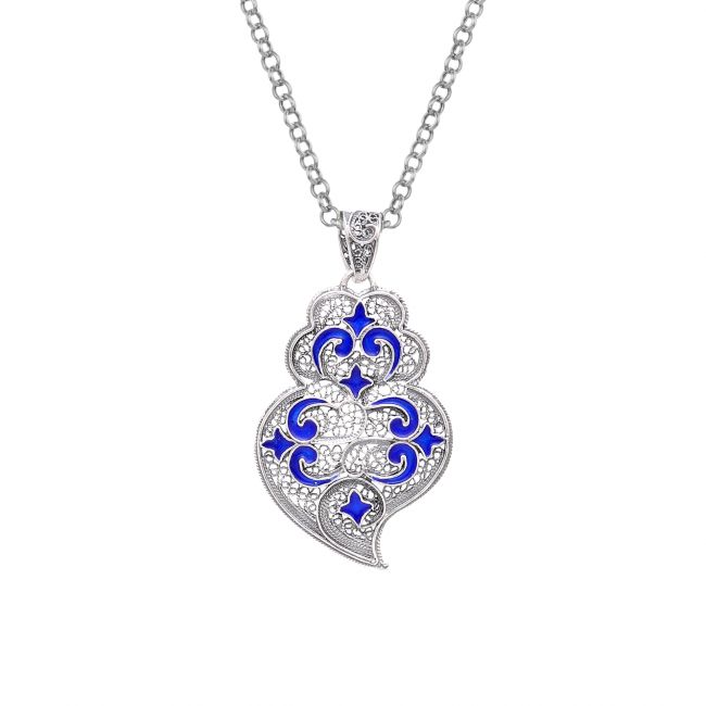 Necklace Heart of Viana Azulejo in Silver 