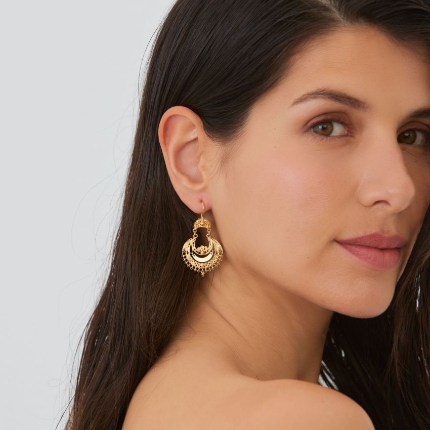 Earrings Arrecadas in Gold Plated Silver 