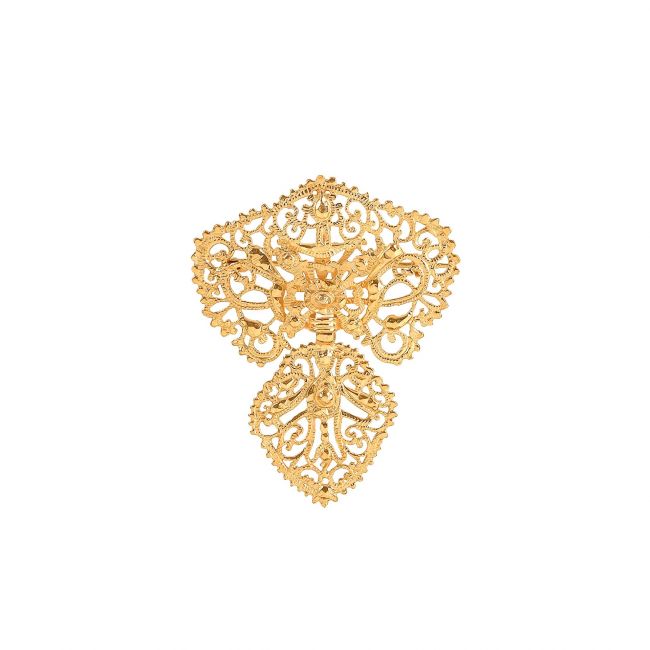 Brooch Bow in Gold Plated Silver 