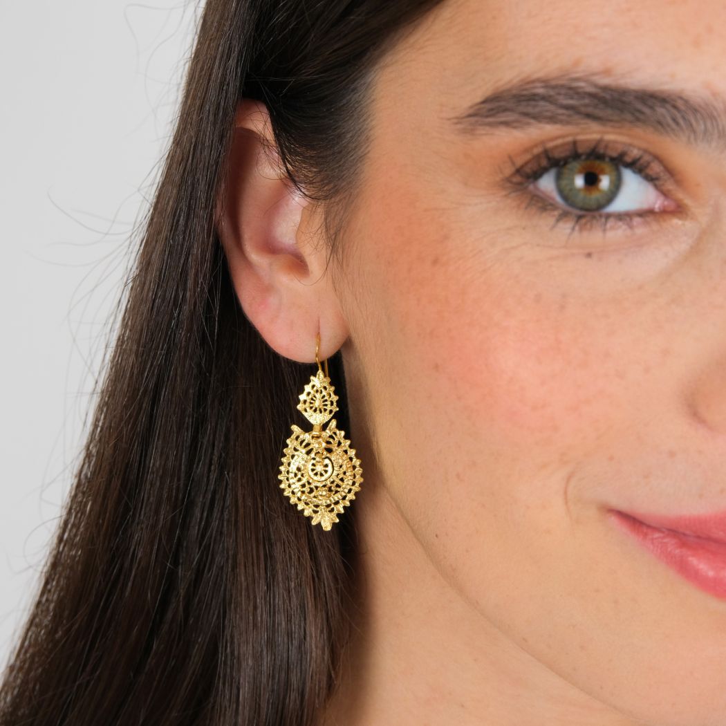 Queen Earrings S in Gold Plated Silver 