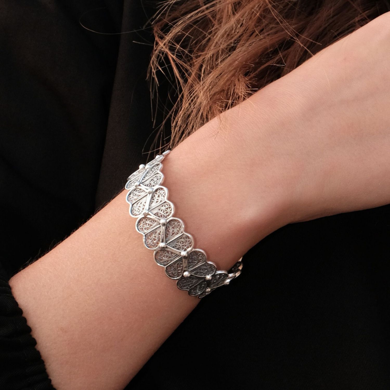 Bracelet Hearts in Silver 