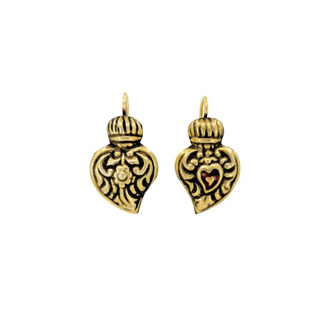 Earrings Baroque Heart of Viana S in Gold Plated Silver 