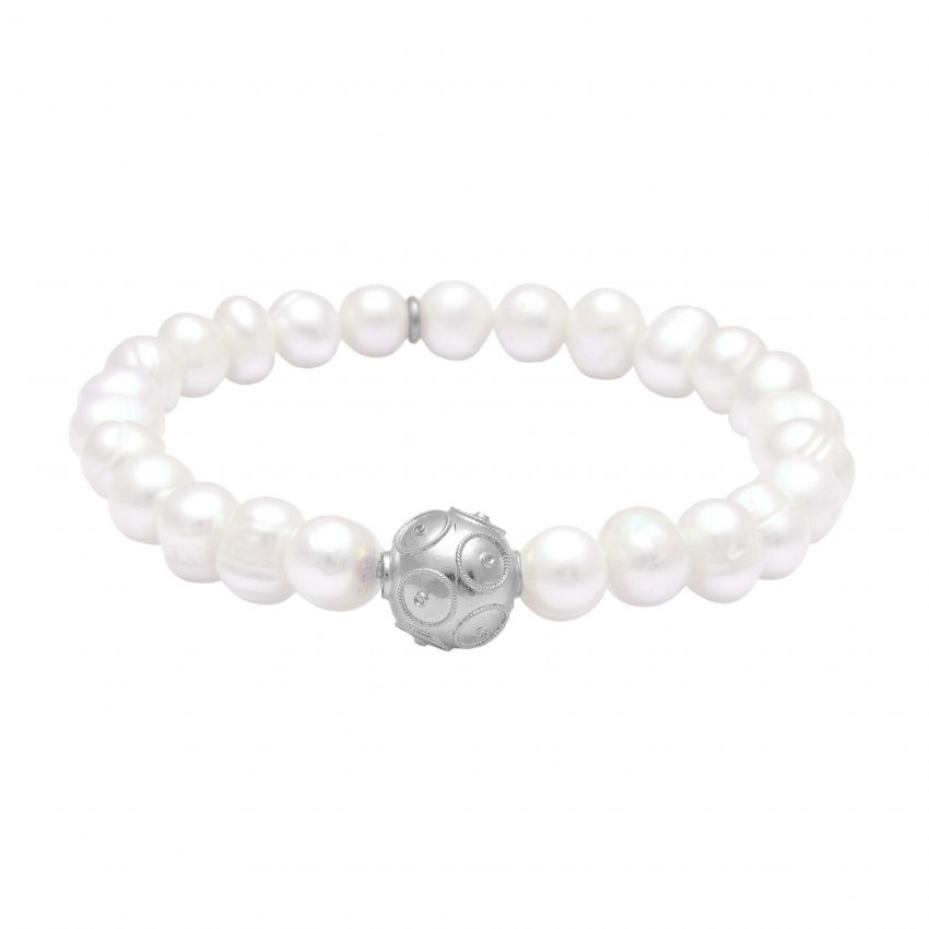 Bracelet Viana's Conta in Silver with Pearls 