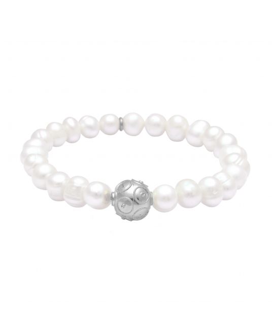 Pulsera Conta de Viana de Plata con Perlas 