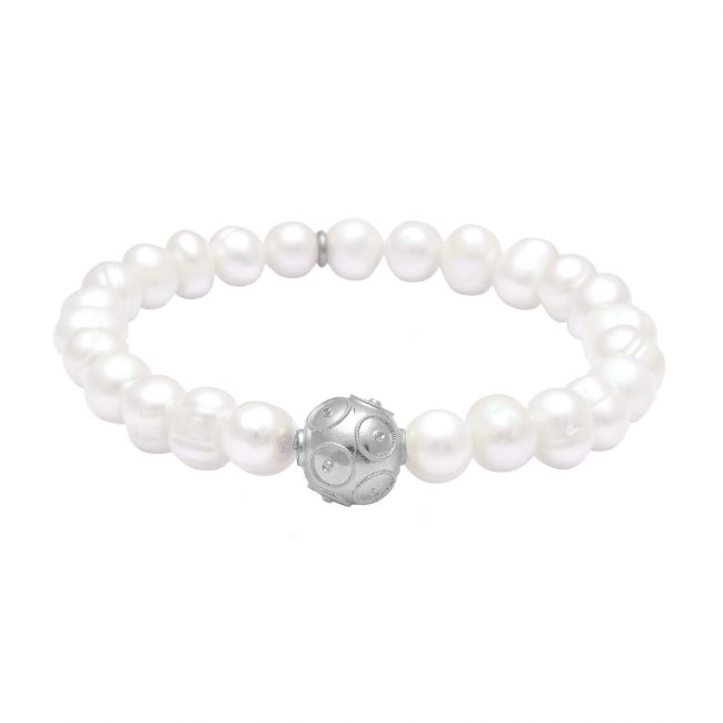 Bracelet Viana's Conta in Silver and Pearls 