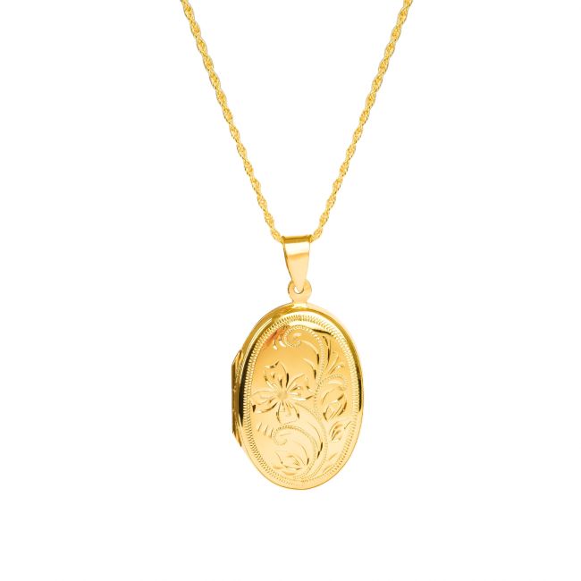 Necklace Memoria Oval in Gold Plated Silver 