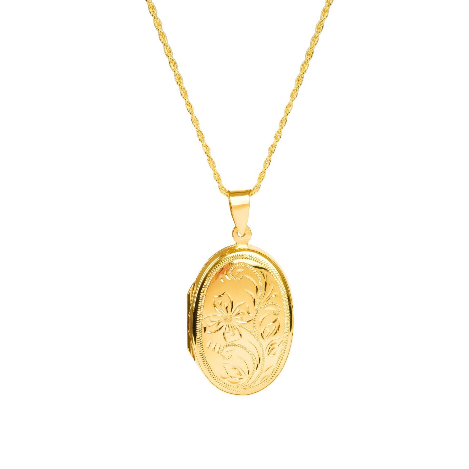 Necklace Memoria Oval in Gold Plated Silver 