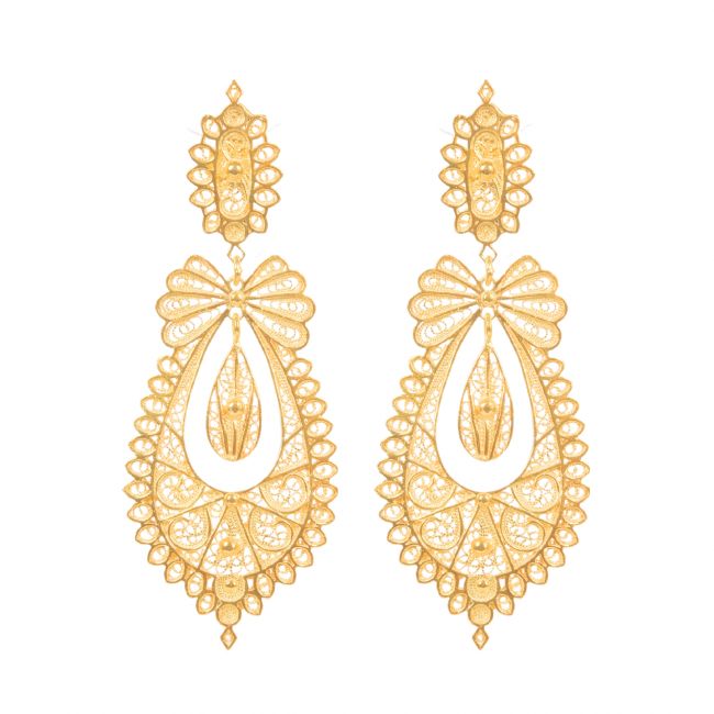 Princess Earrings Icon in Gold Plated Silver 