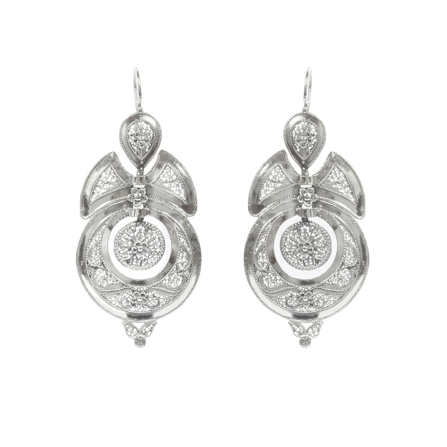 Queen Earrings in Filigree in Silver Queen Earrings in Filigree in Silver