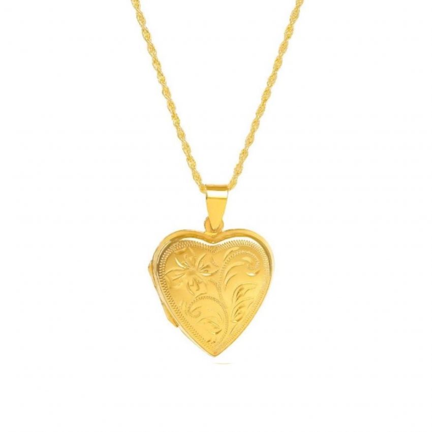 Necklace Open Heart in Gold Plated Silver 