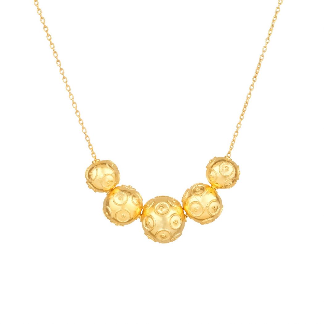 Necklace Five Viana's Conta in Gold Plated Silver 