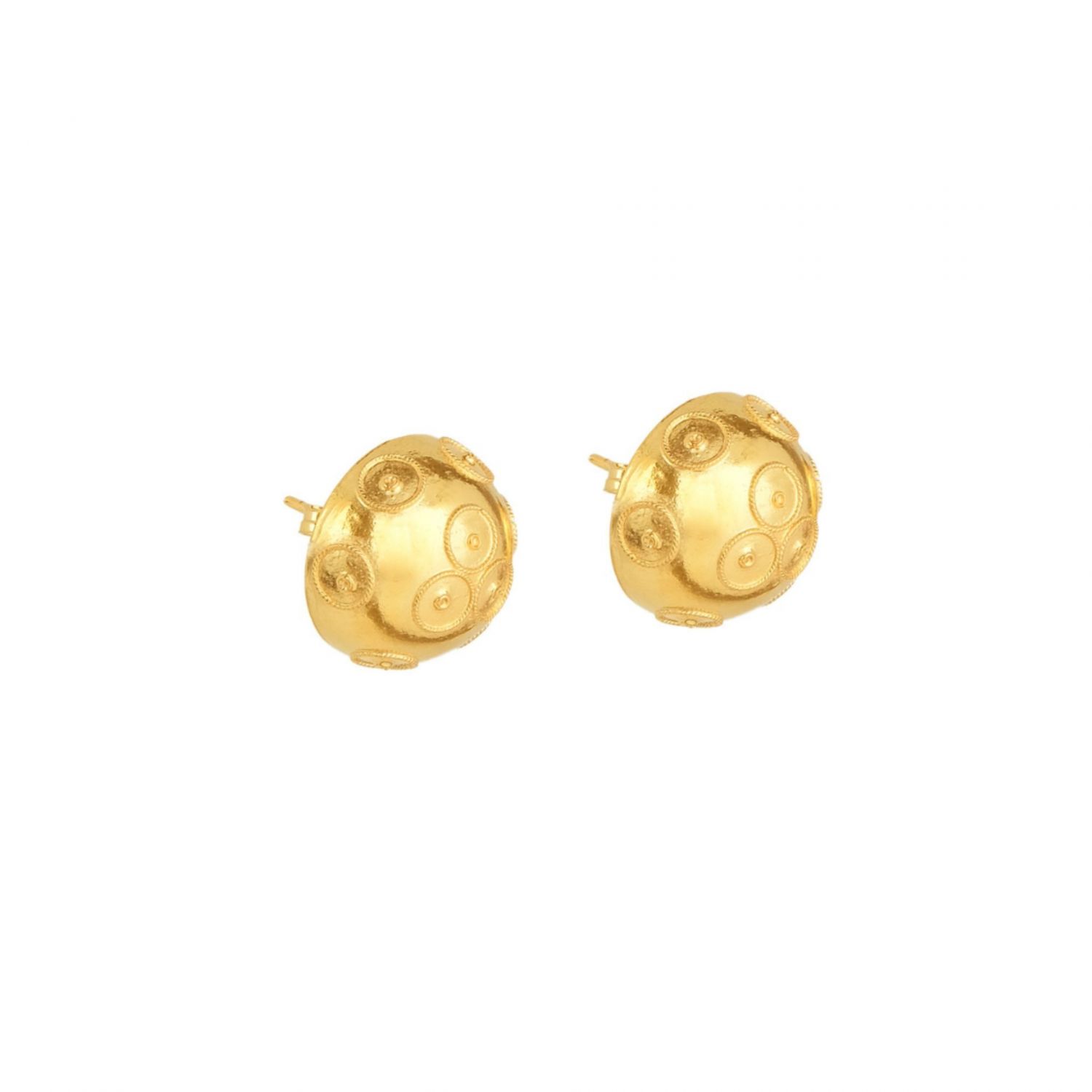 Boucles d'Oreilles Demi Conta de Viana en Argent Plaqué Or 