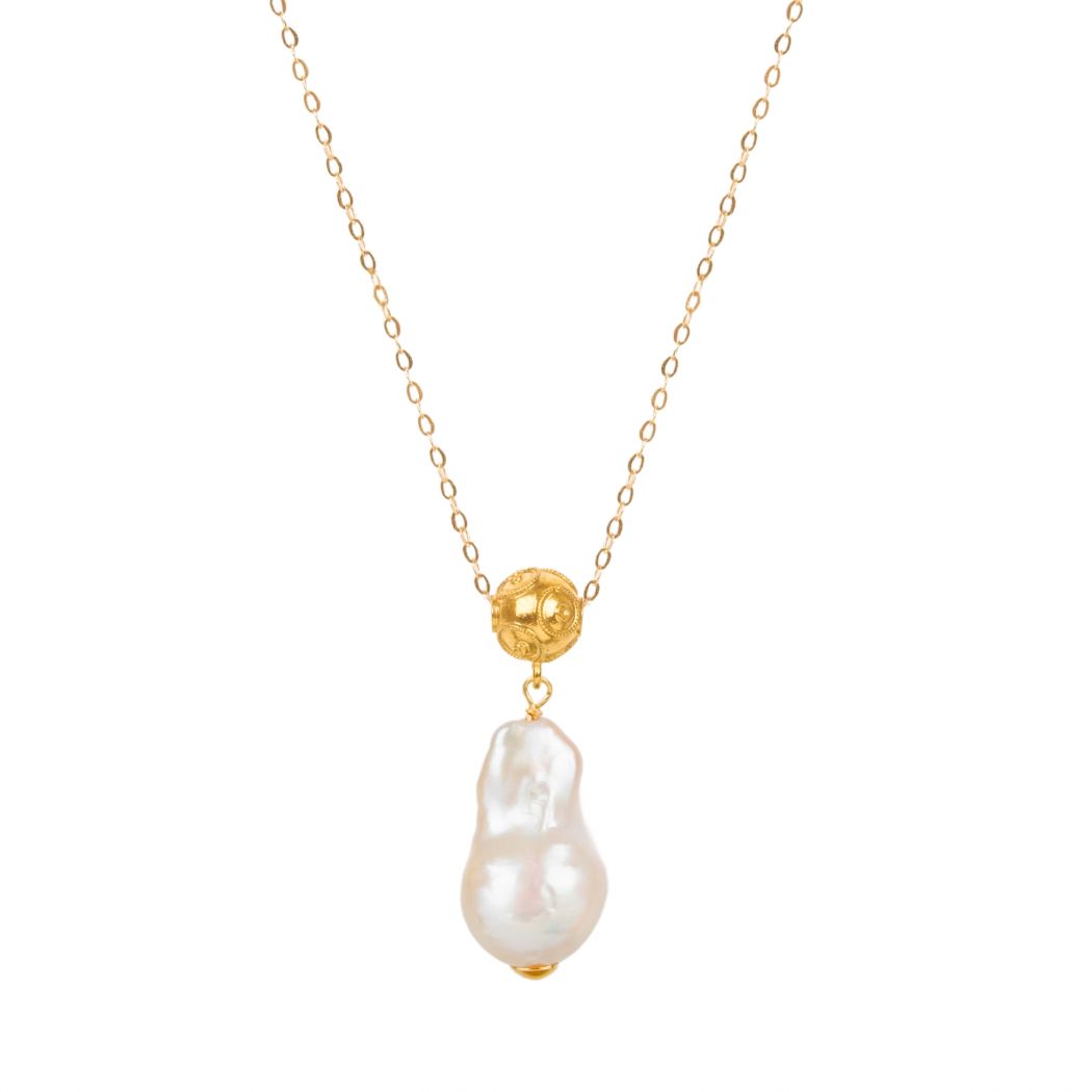 Collier Viana's Conta en Or 19,2 Carats avec Perle Baroque