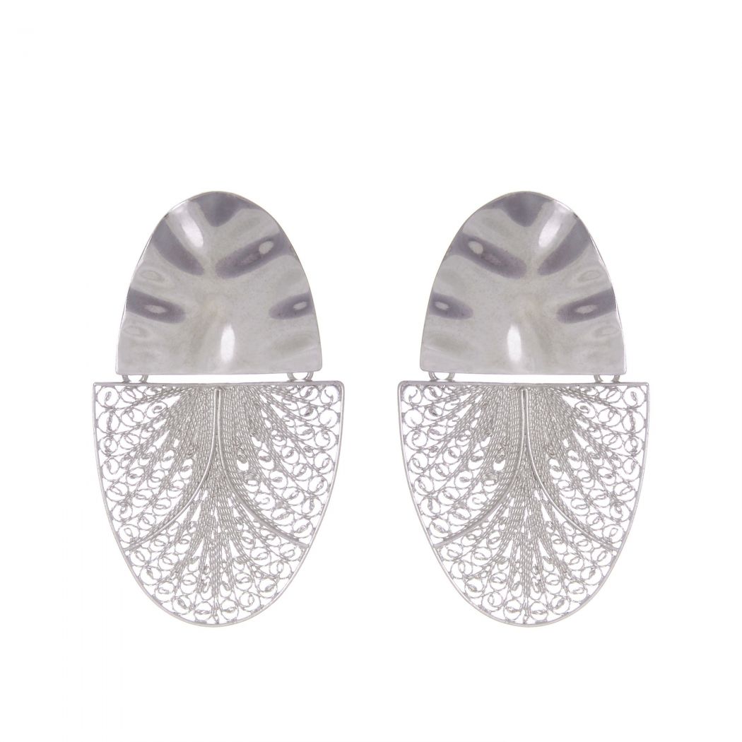 Pendientes Ovalados Articulados XL de Plata 