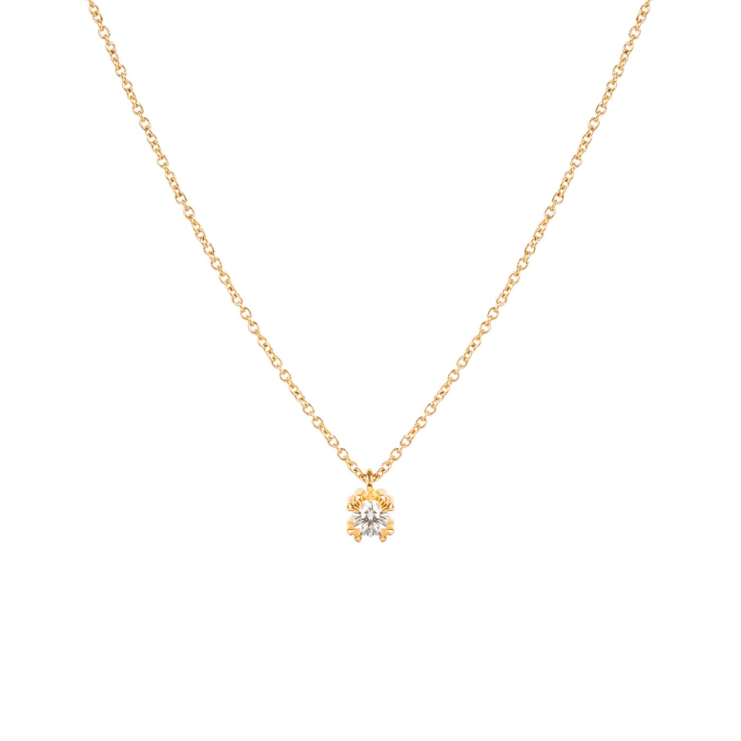 Collier Solitaire Diamant en Or 19,2 Carats 